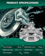 SCITOO 18B5424 Rear Right Disc Brake Caliper Assembly w/Bracket For Dodge For Dart 2013-2016
