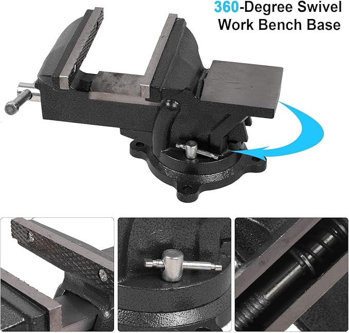 Bench Vise Heavy Duty 7 inch Table Clamp-Vise, Bench-Table Vice Clamp with 6-inch Jaw Width and 7.3-inch Jaw Opening, Woodworking Workbench Vise with Bolts & Nuts