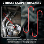 Brake Caliper Compression Tool Heavy-Duty, Caliper Piston Compressor Tool with 360 Rotating Ratche, Professional Caliper Tool Brake Pad Spreader for Car Disc Brake Repair, Single Twin Quad Piston-Blue