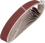 HARFINGTON 1 x 42 Inch Sanding Belts, 12 Pcs 120 Grits Aluminum Oxide Abrasive Belt Sander File Belt for Woodworking, Metal Polishing, Knife Sharpener