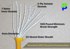 BORED? PARACORD! 550 lb Paracord - Ideal for Crafting, Camping, DIY Projects, Active & Military Outdoors - Strong Survival Rope - Tactical Parachute Cord Type III - Neon Orange 1000 Feet