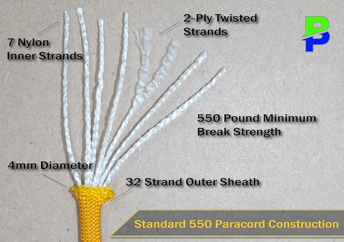 BORED? PARACORD! 550 lb Paracord - Ideal for Crafting, Camping, DIY Projects, Active & Military Outdoors - Strong Survival Rope - Tactical Parachute Cord Type III - Walnut 1000 Feet