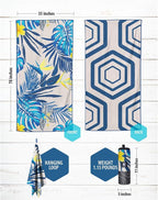 VENTURE 4TH Microfiber Beach Towel: Quick-Dry, Compact, Sand-Free, Absorbent, Sandproof and Lightweight - Perfect for Camping, Beach, and Roadtrips (Hibiscus Design | 35x78 inches)