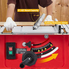 Table Saw, PioneerWorks 10inch 15A 5000RPM Portable Table Saw with Stand & Safety Switch, Push Stick, 90°Cross Cut & 0-45°Cutting, PIONEERWORKS Multifunctional Table Saw for Woodworking, DIY Working