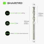 Upcut Spiral Router Bit Set 1/8 Inch Shank 1/8 Inch Cutting Dia. Solid Carbide CNC End Mill, Ideal for Wood Carving, Slot Mortise, Engraving, Grinding (5PCS)