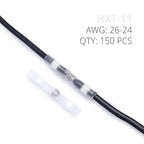 Wirefy 150 Pieces Electrical Heat Shrink Solder Terminals - Waterproof Electrical Terminals - Waterproof End to End Connection - White 0.14-0.25mm²
