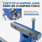 Forward DT08125A 5-Inch Heavy Duty Bench Vise 360-Degree Swivel Base and Head with Anvil (5", Ductile Iron)