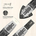 GALAX PRO Power Oscillating Tool, Cordless Oscillating Multi Tool 20V Lithium Ion with 1.3Ah Battery and Charger, 3pcs Blade and 10pcs Sanding Papers for Sanding, Grinding