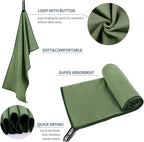 Microfiber Travel Towel, Soft Lightweight Quick Dry Towel, Super Absorbent Compact Travel & Sports & Beach Towels for Camping, Backpack, Gym, Swimming, Yoga, Hiking (L:24"×48" -Sage Green)