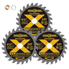 ANGELSWORD 4-1/2 Inch Circular Saw Blade, 7/8" Arbor 24T, Used on Angle Grinder for Framing, Fast Wood Cutting, 3 Pack, with 3/8"&5/8" Bushing