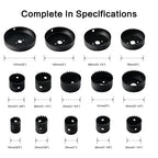 Hole Saw Set, 19Pcs Hole Saw Kit with General Purpose 3/4" to 5"(19-127mm) Saw Blades, Mandrels, Drill Bits, Installation Plate, Hex Key with Storage Case, Idear for Wood, Plywood, PVC Board