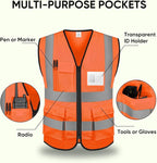 TICONN Reflective Safety Vest High Visibility Class II Mesh Vest for Women & Men Meets ANSI Standards