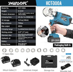 SWANSOFT Electric Hydraulic Crimping Tool, 6Ton 6AWG-600MCM Rechargeable Hydraulic Crimper for Cu/Al Terminal, Crimp 20000 Times Wire Cable Lug Crimping Tool Kit with 11 Dies (HCT-300A)