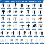 1365Pcs Car Push Retainer Clips Body Clips Plastic Fasteners Kit Fender Rivet Clips 44 Most Popular Sizes Nylon Auto Push Pin Rivets Set for Toyota GM Ford Honda Acura Chrysler,red