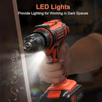 Cordless Drill Set, 20V Power Drill with Power Pack 2.0Ah and Charger, 3/8-Inch Keyless Chuck Electric drill, 25+1 Position, 42pcs Drilldriver Bits/Screws for DIY Projects (Orange)