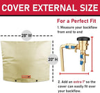 Redford Supply Co. Cold Snap (5°F) Backflow Preventer Insulation Cover, 28"W x 20"H, Pipe Insulation, Water Sprinkler Covers for Outside, Sprinkler Backflow Cover for Winter, Well Pump Bag (Beige)