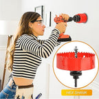 Hole Saw Heavy Duty bit Hex Shank,Hole Saw HSS with Arbor Bi-Metal & Heavy Duty Hole Saw Cutter for Wood Corn Hole Boards Plastic Drywall (φ76)