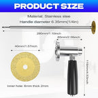 Pipe Inside Cutter for PVC Pipe with Diamond Grit Cutting Wheel and Handle, 7 Inch Adjustable Cutting Depth Stainless Steel Plumbing Cutter Tool Fit with 1/4" Hex Shank,for 1-1/2 Inch to 8 Inch Cut