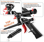 Lytool Spray Foam Gun with 12.6” Extension Rod PTFE Non Stick Barrel Copper Nozzle Adjustable Flow Caulking Gun with Cleaning Brush for Insulation Sealing Compatible with PU Foam Cans Easy to Clean