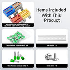 4Pcs KV225G DIN Rail Terminal Blocks, 6-Pole 1 in 12 Out Push-in Wire Connector/Splitter, 690V 24A