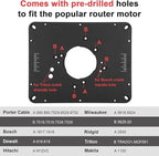 Precision Aluminum Router Table Insert Plate Compatible with Various Router Models, Featuring Pre-Drilled Templates, Ideal for Both DIY Enthusiasts and Professional Woodworkers