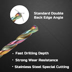 Lichamp Drill Bit Set, 29Pcs M2 HSS Cobalt Drill Bits from 1/16" to 1/2" for Metal, Cast Iron, Stainless Steel and Plastic with Durable Index Metal Storage Case, Colorful Titanium Plating