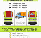 BeautyWill Custom Logo 10/20 Pack Safety Vest Class2 High Visibility Vest with Pockets Breathable Construction Vest Bulk