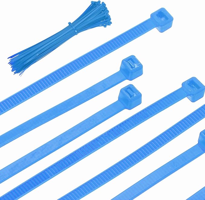PATIKIL Cable Zip Ties 12 Inch, 100 Pcs Self-Locking Nylon Wire Tie Wraps Heavy Duty Cord Management with 50 lbs Tensile Strength for Indoor and Outdoor, Blue (0.2" W)