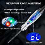 Test Light Automotive, 3-60V DC LED Digital Circuit Tester, Heavy Duty Light Tester with Voltmeter, Auto Voltage Tester Electric Probe Test Pen for Fuse, Battery, Polarity