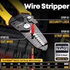Crimping Tool For Ferrule Electrical Connectors - Ratcheting Wire Crimper for 24-8 AWG - Crimping Pliers - Wire Crimp Tool - Ferrule Crimper Plier - Crimping Tool set with Wire Strippers