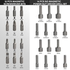 HAUTMEC 28 Pcs Magnetic Ratcheting Screwdriver Set, Multi-bit Screw Driver Set Including CRV Screwdriver Bits, Nut Driver Set and Telescoping Magnetic Pickup Tool for DIY, Electronics, Auto Repair