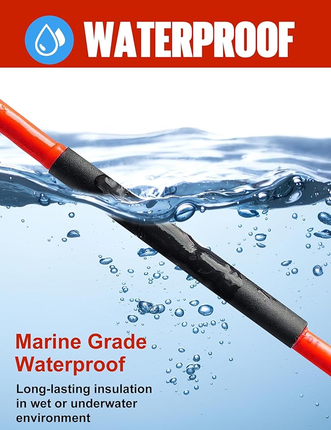 Lsnisni 3:1 Heat Shrink Tubing Ø5/8inch ＆ 3/4inch 13ft, Marine Grade Waterproof, Dual Wall Adhesive Lined, Heat-Shrink Tubing Black (Ø3/4” 13ft)