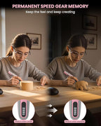 Rotary Tool 4V Pink, Rotary Tool Kit with LED Display, Cordless Rotary Tool with Speed Memory, Mini Rotary Tool for Small DIY Project, Small and Light with Rubber Handle, Beginner Friendly