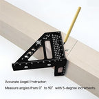 3D Aluminum Multi Functional Carpenter Square - Woodworking Square Tool and Measuring Triangle Ruler, Ideal for Angular Measurement, Drawing Right Angles & Parallel Lines in Woodwork and DIY Projects