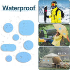45PCS Nylon Repair Patch Self-Adhesive Pre-Cut Fabric Patch Down Jacket Repair Patches for Puffer Jackets Tenacious Tape Polyester Waterproof Lightweight Tent Repair Patch for Clothes Bag(Light Blue)