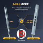 VIGRUE Precision Screwdriver Set, Mini Electric Screwdriver with 140 Magnetic Precision Bits, Professional 650mAh 3 Torque Settings for Laptop Camera Watch Drones Repair, USB Charging (JM-02)