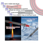 Professional Multimeter Test Leads 1000V 20A, 40.5in, Test Leads Kit, Ultra-Sharp Gold-Plated Probes, Silicone Meter Leads for Fluke, AstroAI, Klein Multimeter & Automotive Testing (Upgraded)