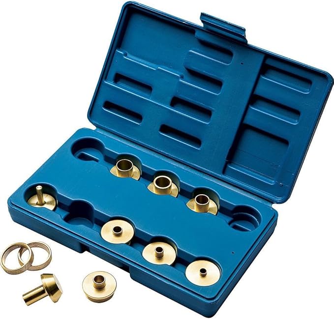 Rockler Router Guide Bushing Kit (11 Pieces) - Bush Router Guide Works w/Template, Pattern, or Jig - Router Template Fits Any Base w/a 1-1/4" Diameter Center Hole - Guide Set Includes Storage Case