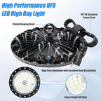 loyal 6 Packs 300W UFO LED High Bay Light, 30000LM LED High Bay Shop Light, 6000K Daylight LED Bay Light with 1.2M Cable US Plug, Commercial High Bay Lighting for Warehouse Workshop Garage Factory