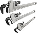 MAXPOWER Pipe Wrench Set 10" 14" 18", Aluminum Plumber Wrenches, Straight Plumbing Wrench