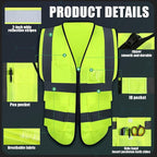 Leumoi 30 Pack Reflective Safety Vest with Pockets and Zipper High Visibility Vest for Women Men Work