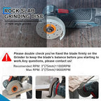 Rock Slab Grinding Disc - 7 inch Glass Cutter Disc (5pcs), Granite Cutting Disc, Diamond Grinder Wheel for Rock Slab, Stone, Tile, Marble, Granite, Glass Diamond Cutting Discs
