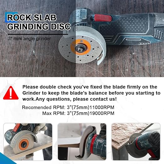 Rock Slab Grinding Disc - 3 inch Glass Cutter Disc (5pcs), Granite Cutting Disc, Diamond Grinder Wheel for Rock Slab, Stone, Tile, Marble, Granite, Glass Diamond Cutting Discs