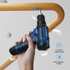 Cordless Drill Set,12V Power Drill Driver 3/8" Keyless Chuck with 42 Acessories, Built-in LED Light, 25+1 Position, Electric Drill for Home DIY Projects（Blue）