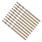 Drill Bit, 2.5mm Cutting Diameter, 4341 HSS Gold and Black 118° Cutting Angle Number Jobber Bits - (Applications: for Drilling Soft Metal Plastic Wood), 10-Pieces
