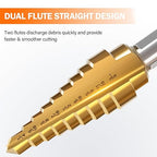 KENDO Step Drill Bit Set, Double Cutting Blades High Speed Steel Step Drill Bits for Metal, Wood Hole Drilling, Plastic, Total 28 Step Sizes Taper Drill bit Set, DIY Lovers with Bag, 3 Pieces