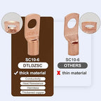 Thick Copper Electric Wire Lugs,20Pcs Bare Copper Gauge 8Awg-1/4(M6) Ring Heavy Duty Battery Cable Lugs Ends Ring Terminals Connectors with 20Pcs 3:1 Heat Shrink Tubing Assortment Kit