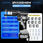 Electric Hydraulic Cable Lug Crimping Tool, Hydraulic Electrical Terminal Cable Lug Wire Crimper Rechargeable Crimping Tool Kits with 11 Dies, 6 AWG to 600 MCM（HMQ-300）