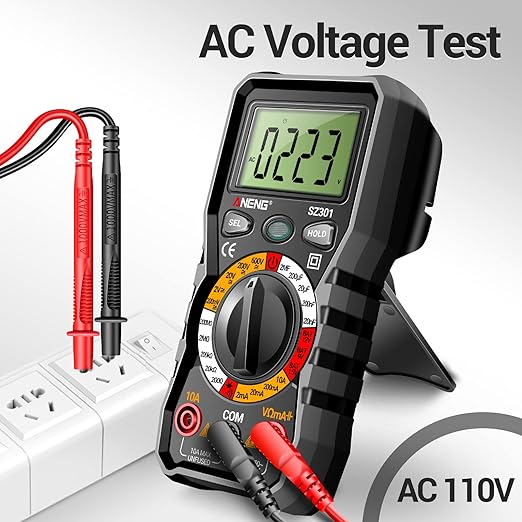 ANENG Digital Multimeter with Non Contact Voltage Tester,Ohm Volt Amp Meter,Measure AC/DC Voltage,Current,Resistance,Continuity,Diodes,with LCD Display,Flashlight,Pocket-Sized Automotive Detector