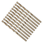 Drill Bit, #15 Cutting Diameter, 4341 HSS Gold Finish 135° Cutting Angle Number Jobber Bits - (Applications: for Drilling Soft Metal Plastic Wood), 10-Pieces